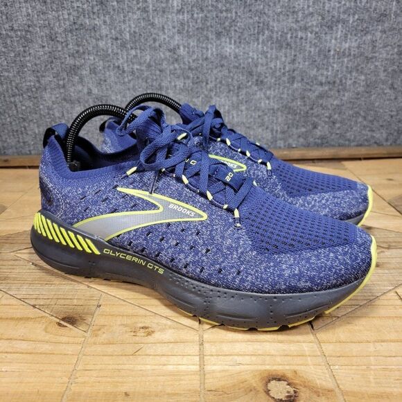 Brooks Glycerin Stealthfit GTS 20 Mens 8 Shoes Blue Sneaker Running 1103841D404 - Picture 1 of 11